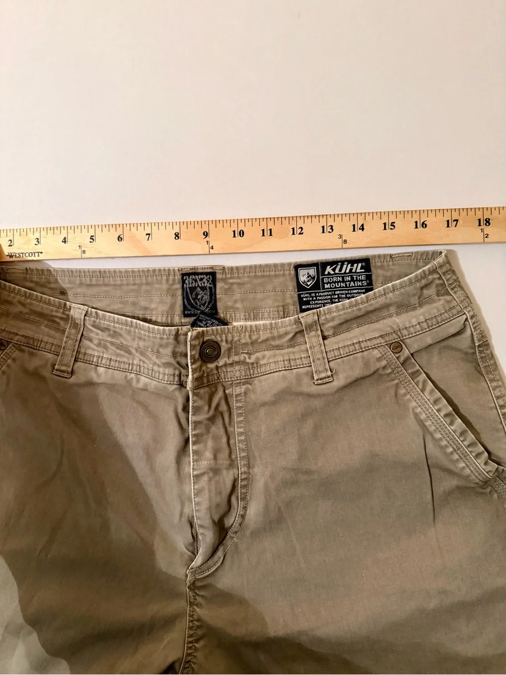 Mens Kuhl Slackr Pant Brown Vintage Patina Dye Outdoor Hiking Nature 36x32